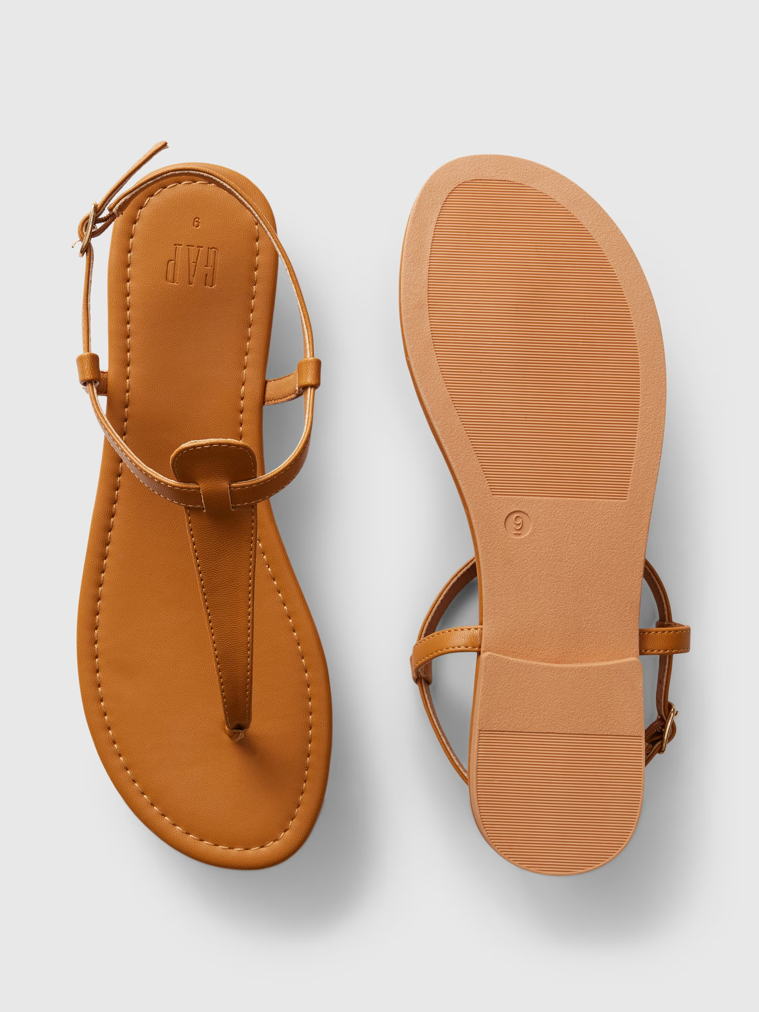 Vegan Leather T-Strap Sandals - Image 3
